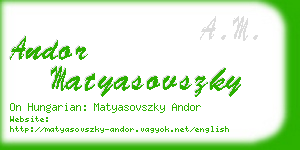 andor matyasovszky business card